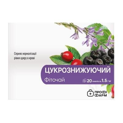 Фіточай Профі Фарм Цукрознижуючий у фільтр-пакетах по 1,5 г №20