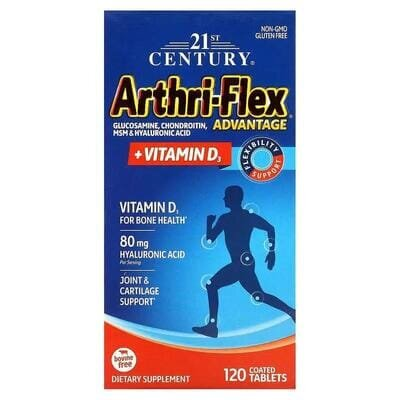 Комплекс Артрі-флекс Плюс з вітаміном Д 21st Century Arthri-Flex Advantage, 120 таблеток