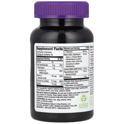 Бузина чорна з мелатонином і L-теаніном Nature's Way Sambucus Sleep + Immune with Melatonin & L-Theanine, 50 жувальних цукерок