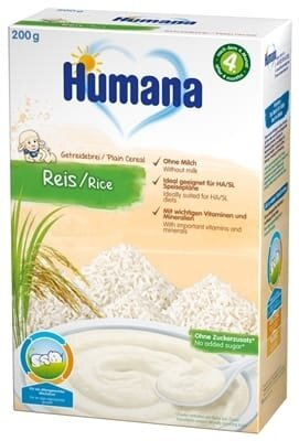 Каша безмолочна Humana рисова для дітей з 4 місяців, 200 г