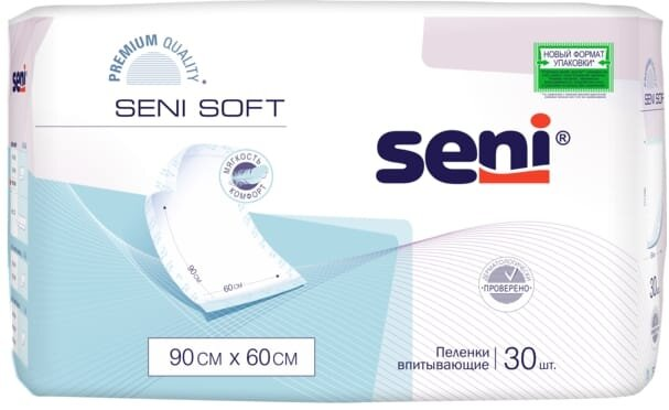 Пелюшки Seni Soft одноразові гігієнічні 90х60 см, 30 шт