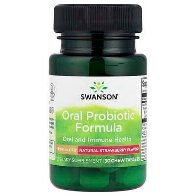Пробіотики Swanson Oral Probiotic Formula (3 млрд КУО Blis K12) 21,25 мг, 30 жувальних таблеток