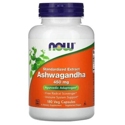 Ашваганда NOW Ashwagandha 450 мг вег. капсули №180