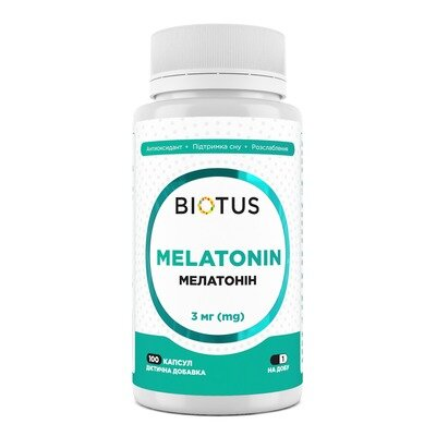 Мелатонін Biotus Melatonin 3 мг, 100 капсул