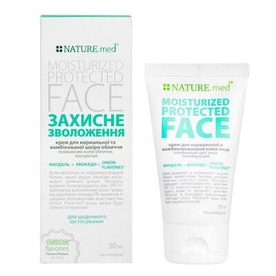 Крем для обличчя NATURE.med Захисне зволоження SPF15 для нормальної та комбінованої шкіри, 50 мл