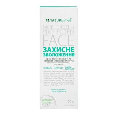 Крем для обличчя NATURE.med Захисне зволоження SPF15 для нормальної та комбінованої шкіри, 50 мл