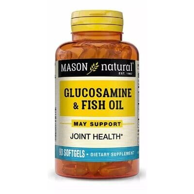 Глюкозамін та риб'ячий жир Mason Natural Glucosamine & Fish Oil, 90 гелевих капсул