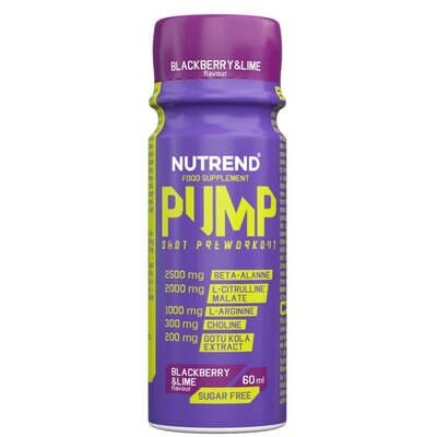 Передтренувальний комплекс Nutrend Pump Shot Preworkout Stim Free Blackberry & Lime, 60 мл