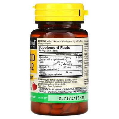 Фолієва кислота B6 та B12 Mason Natural Folic Acid B6 & B12, 90 таблеток