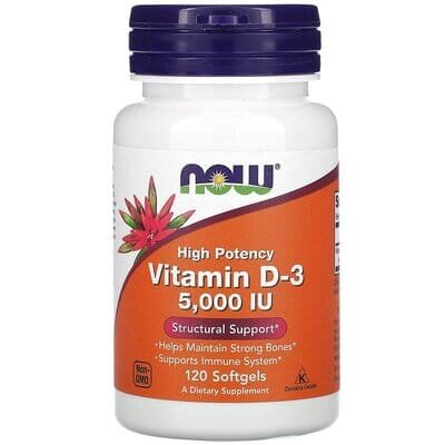 Вітамін Д-3 NOW Vitamin D-3 5000 MО м'які капсули №120