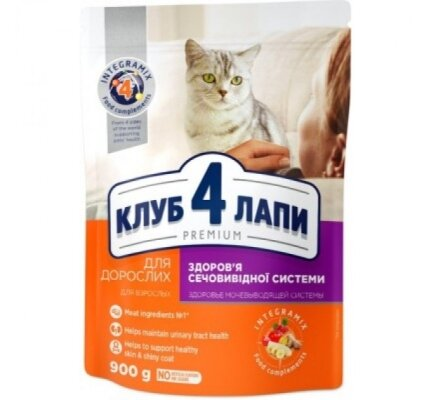 Корм сухий Club 4 Paws Premium Urinary Health для здоров'я сечовидільної системи, 900 г