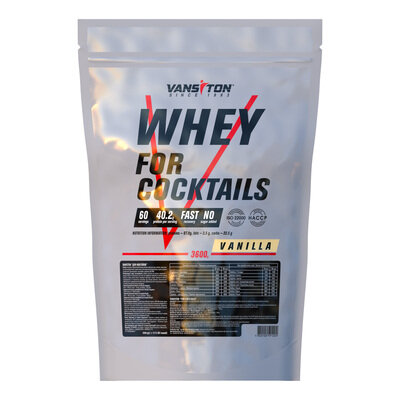 Протеїн Vansiton Whey for cocktails для коктейлів, ваніль, 3.6 кг