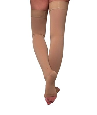 Панчохи компресійні Venotonia Power AG клас компресії 3, відкритий носок, нормальні, із силіконовими крапками, колір карамель, розмір VІІ+