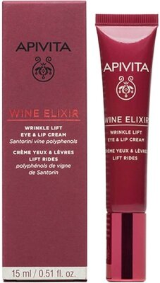 Крем-ліфтинг для шкіри навколо губ і очей Apivita Wine Elixir для боротьби зі зморшками, 15 мл