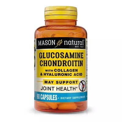 Глюкозамін, хондроїтин з колагеном та гіалуроновою кислотою Mason Natural Glucosamine Chondroitin With Collagen & Hyaluronic Acid капсули №90
