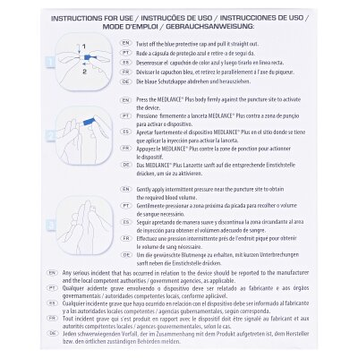 Ланцет Medlance Plus Universal автоматичні, стерильні G21 (синій), 200 штук