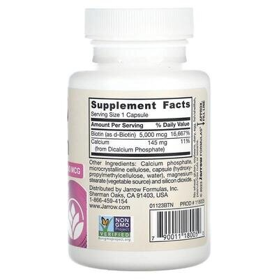 Біотин Jarrow Formulas Biotin 5000 мкг, 100 рослинних капсул