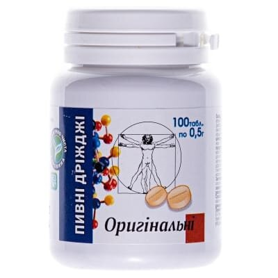 Дріжджі пивні Євро плюс оригінальні таблетки №100 в бан.