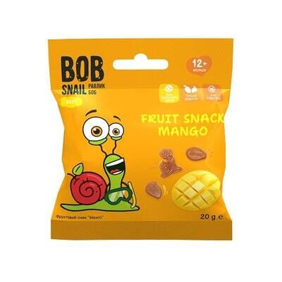 Снек Bob Snail Baby фруктовий для дітей з 12 місяців Манго, 20 г