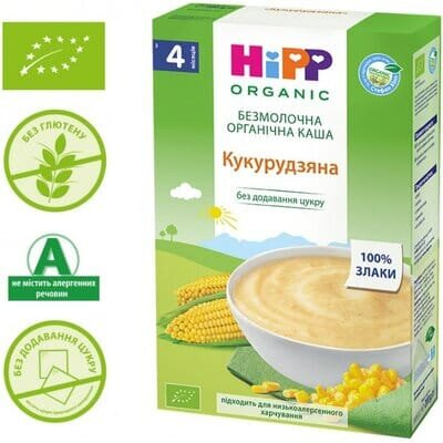 Каша безмолочна HiPP органічна Кукурудзяна, з 4 місяців, 200 г