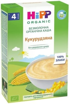 Каша безмолочна HiPP органічна Кукурудзяна, з 4 місяців, 200 г