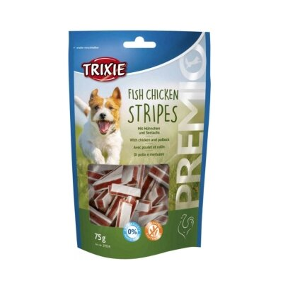 Ласощі для собак Trixie PREMIO Chicken and Pollock Stripes палички курка / лосось, 75 г