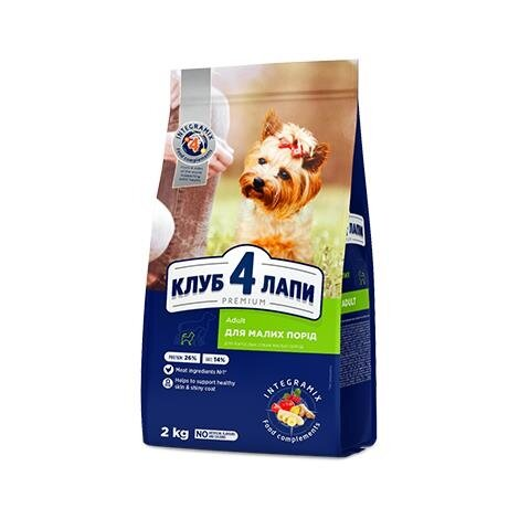 Корм сухий для дорослих собак дрібних порід Club 4 Paws Преміум з куркою, 2 кг
