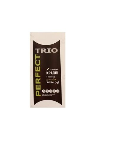 Краплі від бліх та кліщів Perfect Trio для собак 10-20 кг, 1 піпетка по 1,6 мл