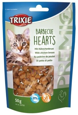 Ласощі для котів Trixie 42703 Premio Barbecue Hearts курячі серця барбекю, 50г