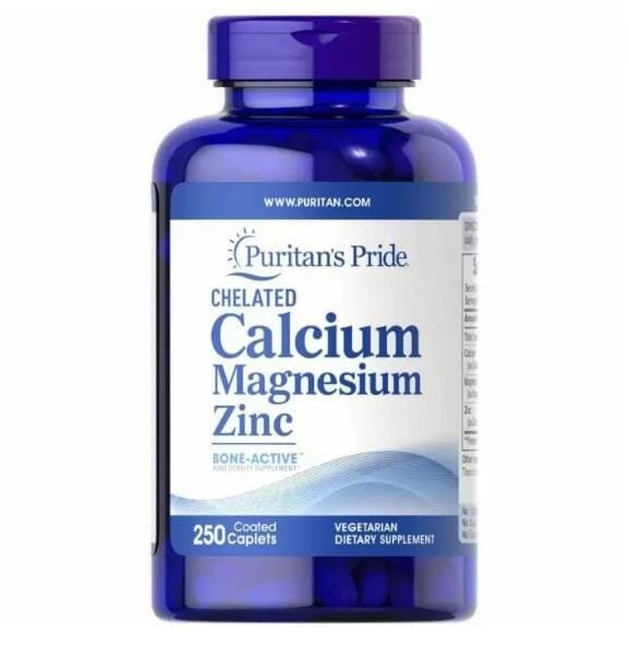 Кальцій Магній Цинк хелат Puritan's Pride Chelated Calcium Magnesium Zinс, 250 каплет