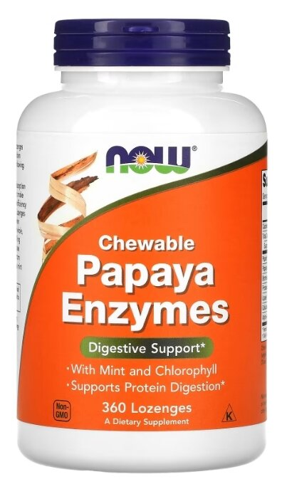 Папаї ферменти NOW Papaya Enzyme пастилки №360