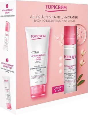 Набір для обличчя Topicrem Hydra+ (Легкий ультразволожуючий крем для чутливої комбінованої шкіри 40 мл + Ультразволожуюча сироватка 7 мл)