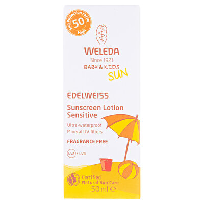 Крем Weleda Baby & Kids Sun SPF50 Едельвейс сонцезахисний дитячий, 50мл