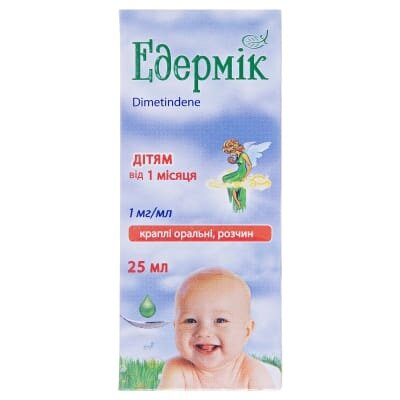 Едермік краплі ор., р-н 1 мг/мл по 25 мл у флак.