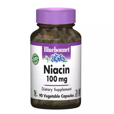 Нiaцин (В3) Bluebonnet Nutrition Niacin 100 мг вег. капсули №90