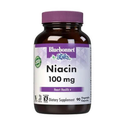 Нiaцин (В3) Bluebonnet Nutrition Niacin 100 мг вег. капсули №90