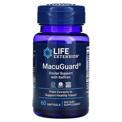 Підтримка зору з шафраном Life Extension MacuGuard Ocular Support with Saffon, 60 гелевих капсул