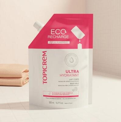 Емульсія для тіла Topicrem Ultra Hydratante Body ультразволожуюча, змінний блок, 500 мл