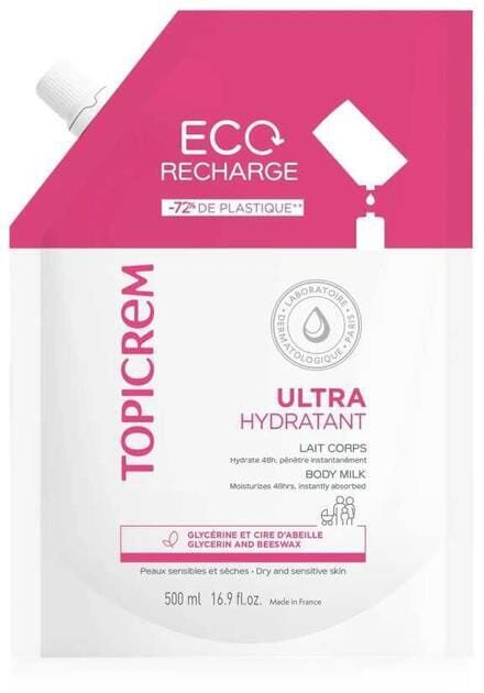 Емульсія для тіла Topicrem Ultra Hydratante Body ультразволожуюча, змінний блок, 500 мл