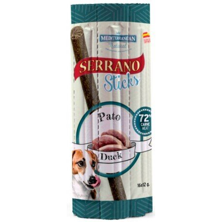 Ласощі для собак Mediterranean Natural Serrano sticks палички з качкою, 16 штук