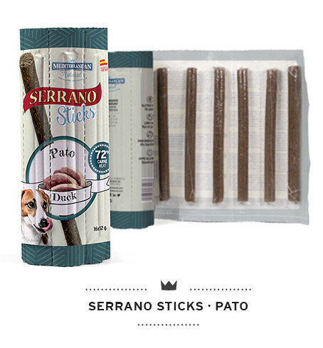 Ласощі для собак Mediterranean Natural Serrano sticks палички з качкою, 16 штук
