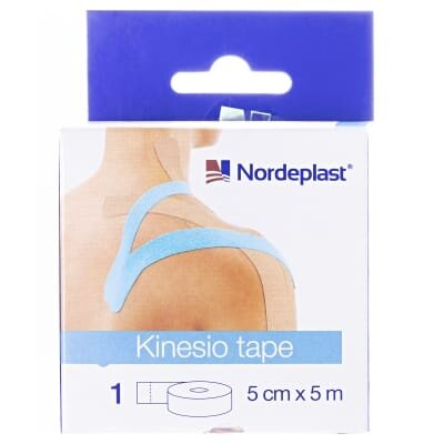 Кінезіо тейп Nordeplast 5 см х 5 м, синій