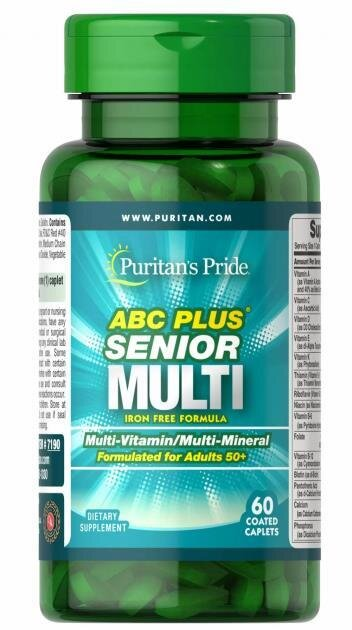 Вітамінно-мінеральний комплекс 50+ Puritan's Pride ABC Senior Multivitamin MultiMineral Formula, 60 каплет