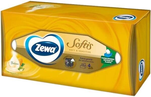 Серветки косметичні Zewa Softis Soft & Sensitive 4 шари, 80 шт