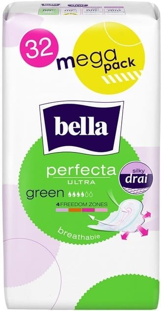 Прокладки гігієнічні Bella Perfecta Ultra Green Silki Drai, 32 шт