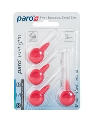 Міжзубні йоржики Paro Swiss 3star-grip, xxx-тонкі, червоні, 2 мм, 4 шт