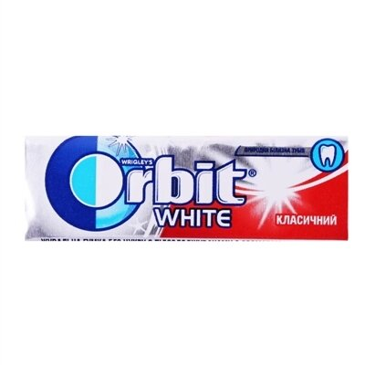Жувальна гумка Orbit White Класичний без цукру з ароматом м'яти, 14 г