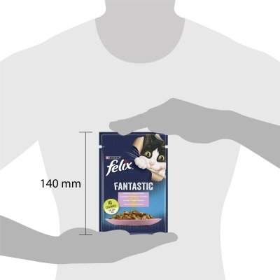 Корм вологий для кішок Purina Felix Fantastic в желе з фореллю і зеленими бобами, 85 г