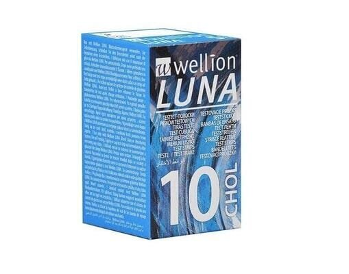 Тест-смужки Wellion Luna Duo/Trio для тестування рівня холестерину в крові, 10 штук