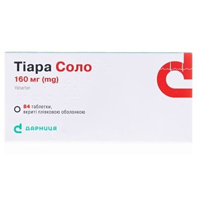 Тіара соло таблетки, в/плів. обол. по 160 мг №84 (14х6)